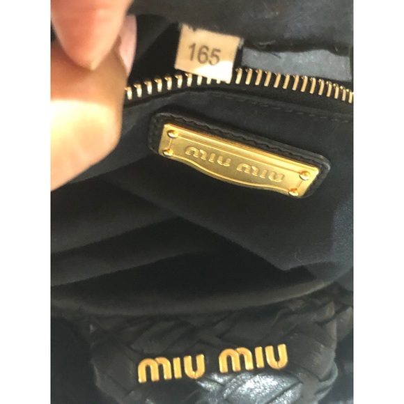 Miu miu woven leather shoulder bag gently used - Picture 12 of 16